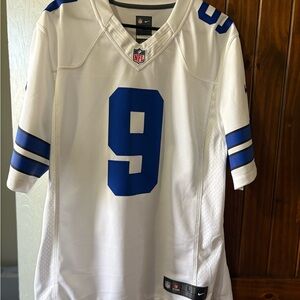 Nike White and Blue Football Jersey